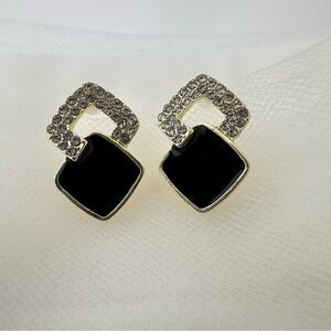 Black and Gold Geometric Earrings